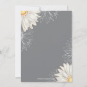 Invitation Baby shower moderne gris et blanc Gerbera Daisy (Dos)