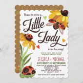 Invitation Baby shower moderne Lady Bug (Devant / Derrière)