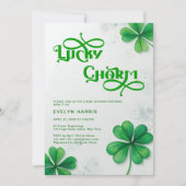Invitation Baby shower moderne Lucky Charm St. Patrick's Day (Devant)