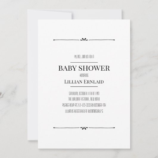 Invitation Baby shower moderne mignon et neutre (Devant)