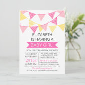 Invitation Baby shower moderne mignon rosé Bund'filles (Debout devant)