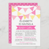 Invitation Baby shower moderne mignon rosé Bund'filles (Devant / Derrière)