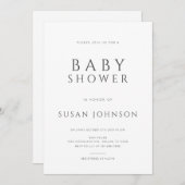 Invitation Baby shower moderne minimal propre et classique (Devant / Derrière)