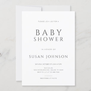 Invitation Baby shower moderne minimal propre et classique