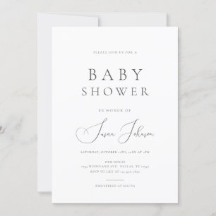 Invitation Baby shower moderne minimal propre et classique
