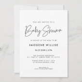 Invitation Baby shower moderne minimaliste (Devant)