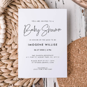 Invitation Baby shower moderne minimaliste