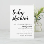 Invitation Baby shower moderne noir et blanc (Debout devant)