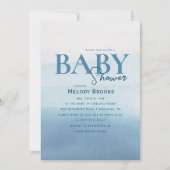 Invitation Baby shower moderne Ocean Watercolor (Devant)