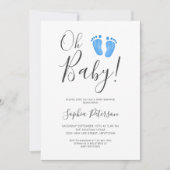 Invitation Baby shower moderne Oh Baby Boy (Devant)