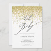Invitation Baby shower moderne Oh Baby Gold Parties scintilla (Devant)