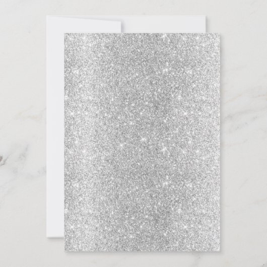 Invitation Baby shower moderne Parties scintillant argent pie (Dos)