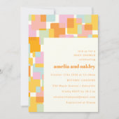 Invitation Baby shower moderne Pastel Boy Girl Couples (Devant)