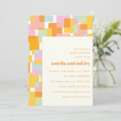 Invitation Baby shower moderne Pastel Boy Girl Couples (Debout devant)