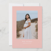 Invitation Baby shower moderne photo rose pâle (Dos)
