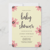 Invitation Baby shower Moderne Plutôt Floral (Devant)