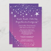 Invitation Baby shower moderne Purple Star (Devant / Derrière)