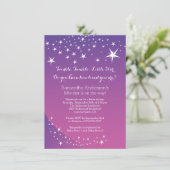 Invitation Baby shower moderne Purple Star (Debout devant)