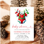 Invitation Baby shower moderne Red Winter Christmas Père Noël<br><div class="desc">Préparez la scène pour une fête festive avec notre Invitation de Baby shower Père Noël Red Winter Modern. Ce design est composé d'un joyeux Père Noël et d'un arrière - plan rouge audacieux, agrémenté d'élégants flocons de neige et de verdure hivernale, créant un parfait mélange de style moderne et de...</div>