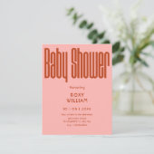 Invitation Baby shower moderne rétro (Debout devant)