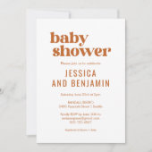 Invitation Baby shower moderne Retro Boho Chic Terracotta (Devant)