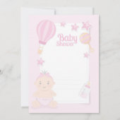 Invitation Baby shower moderne rose (Dos)