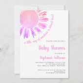 Invitation Baby shower moderne rose soleil fille (Devant)
