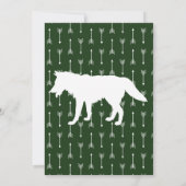 Invitation Baby shower moderne Rustique Green & Blue Wolf Flè (Dos)