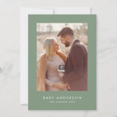 Invitation Baby shower moderne sage vert élégant photo (Dos)