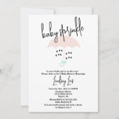 Invitation Baby shower moderne Saupoudrer rose Turquoise (Devant)