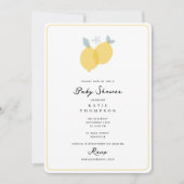 Invitation Baby shower moderne simple Pastel Citrus Lemons (Devant)