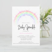 Invitation Baby shower moderne Sparkling Rainbow Baby Sprinkl (Debout devant)