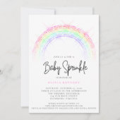 Invitation Baby shower moderne Sparkling Rainbow Baby Sprinkl (Devant)