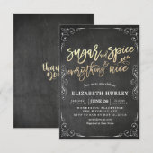 Invitation Baby shower moderne Sucre & épices & Tout Nice (Devant / Derrière)