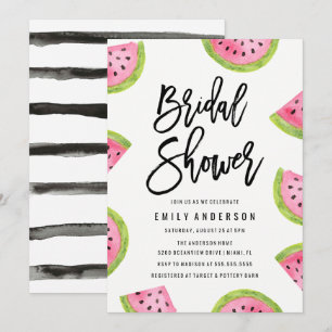 Invitation Baby Shower Moderne sur le Thème Pastèque