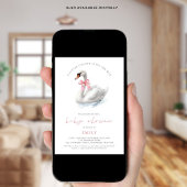 Invitation Baby shower moderne Swan Pink Bow