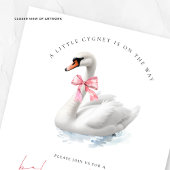 Invitation Baby shower moderne Swan Pink Bow
