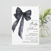 Invitation Baby shower moderne tendance Black Bow (Debout devant)