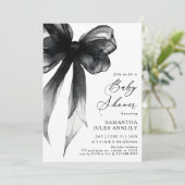 Invitation Baby shower moderne tendance Black Bow (Debout devant)