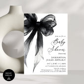 Invitation Baby shower moderne tendance Black Bow