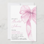 Invitation Baby shower moderne tendance Bow rose (Devant)