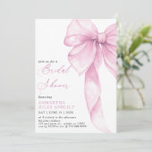 Invitation Baby shower moderne tendance Bow rose (Debout devant)