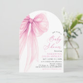 Invitation Baby shower moderne tendance Bow rose (Debout devant)