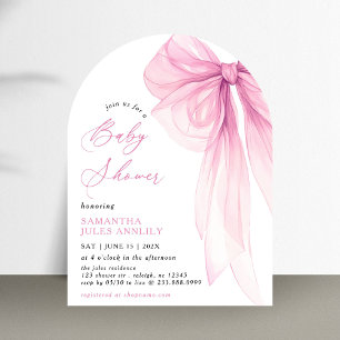 Invitation Baby shower moderne tendance Bow rose