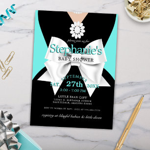 Invitation Baby shower moderne tendance Glam Aqua Tiffany