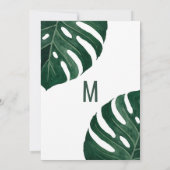 Invitation Baby shower moderne Tropical Swiss Cheese Leaf Gol (Dos)