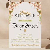 Invitation Baby shower Moderne Vert et Brown Botanique