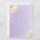 Invitation Baby shower moderne violet blanc Gerbera Daisy (Dos)