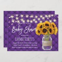 Baby shower moderne violet rustique de jarre de to