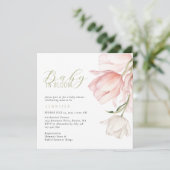 Invitation Baby shower moderne Watercolor Tulip (Debout devant)